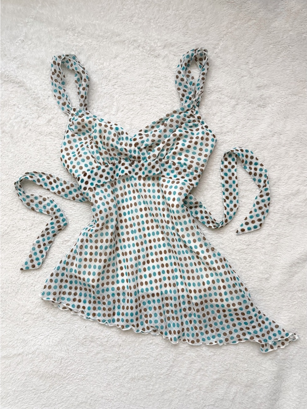 Vintage 90s Starcity Polka dot fairy babydoll top